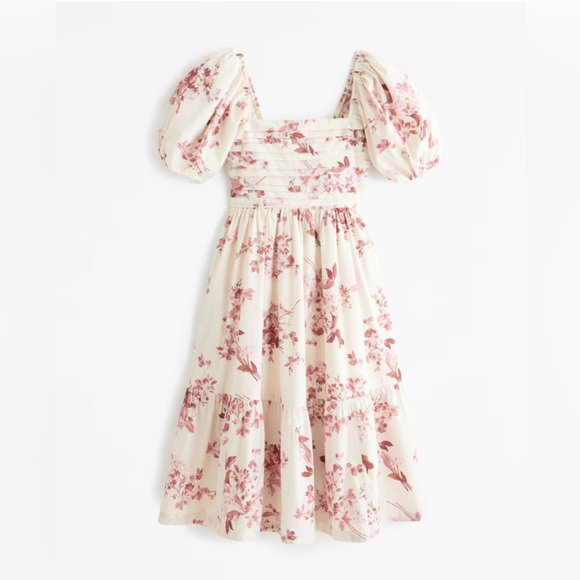 Abercrombie & Fitch Dresses & Skirts - NWT The A&F Emerson Poplin Puff Sleeve Midi Dress - XXS - NWT